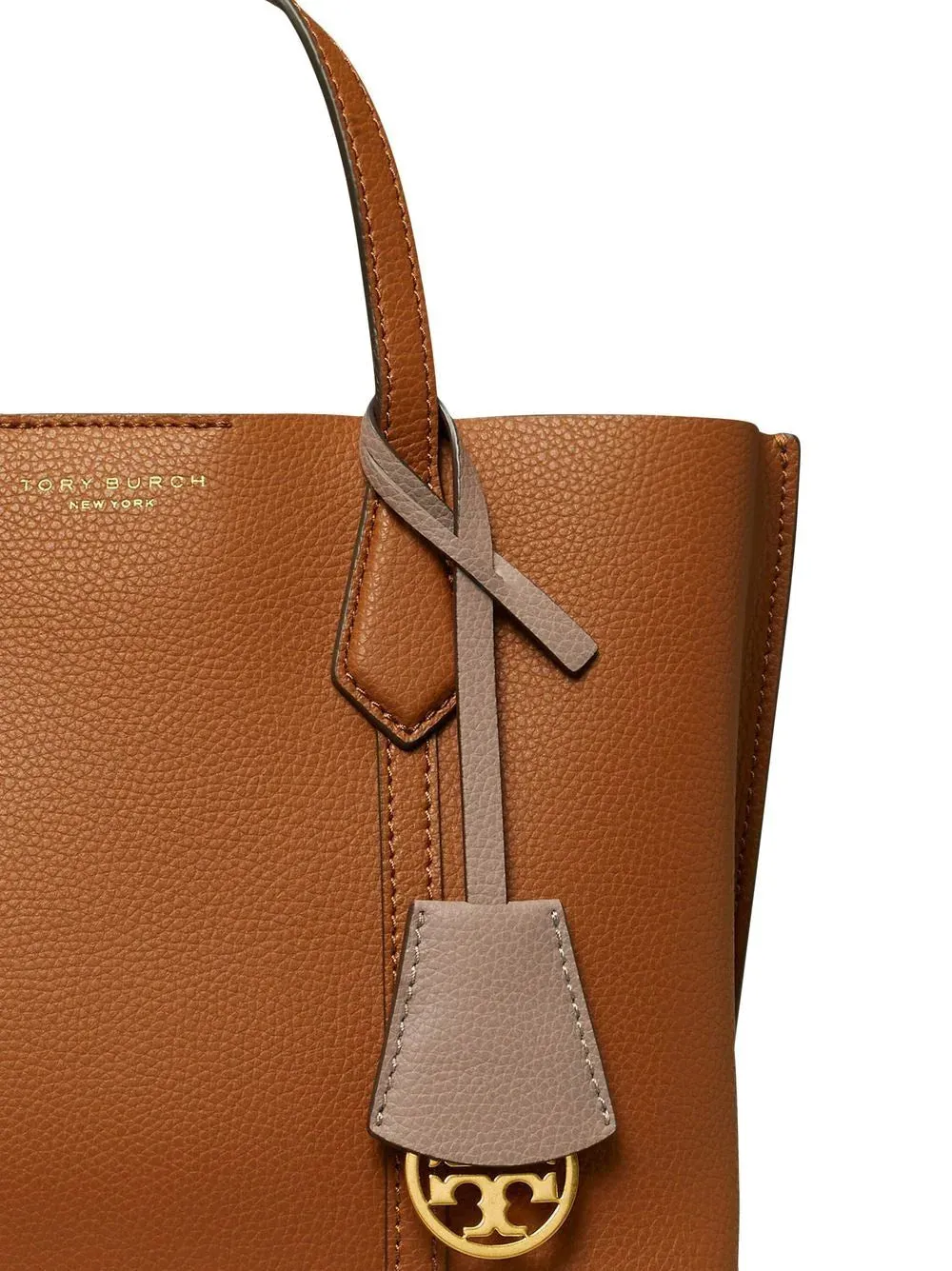 TORY BURCH PERRY TRIPLE TOTE BAG IN BROWN