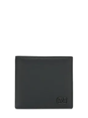 Valentino Garavani   Metal logo leather billfold wallet 