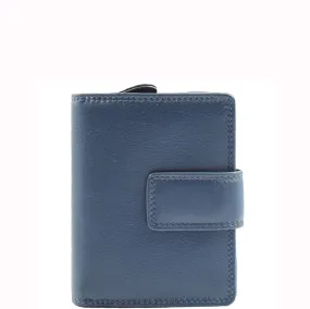 Womens Purse Real Soft Premium Leather Bi Fold HOL1132 Navy