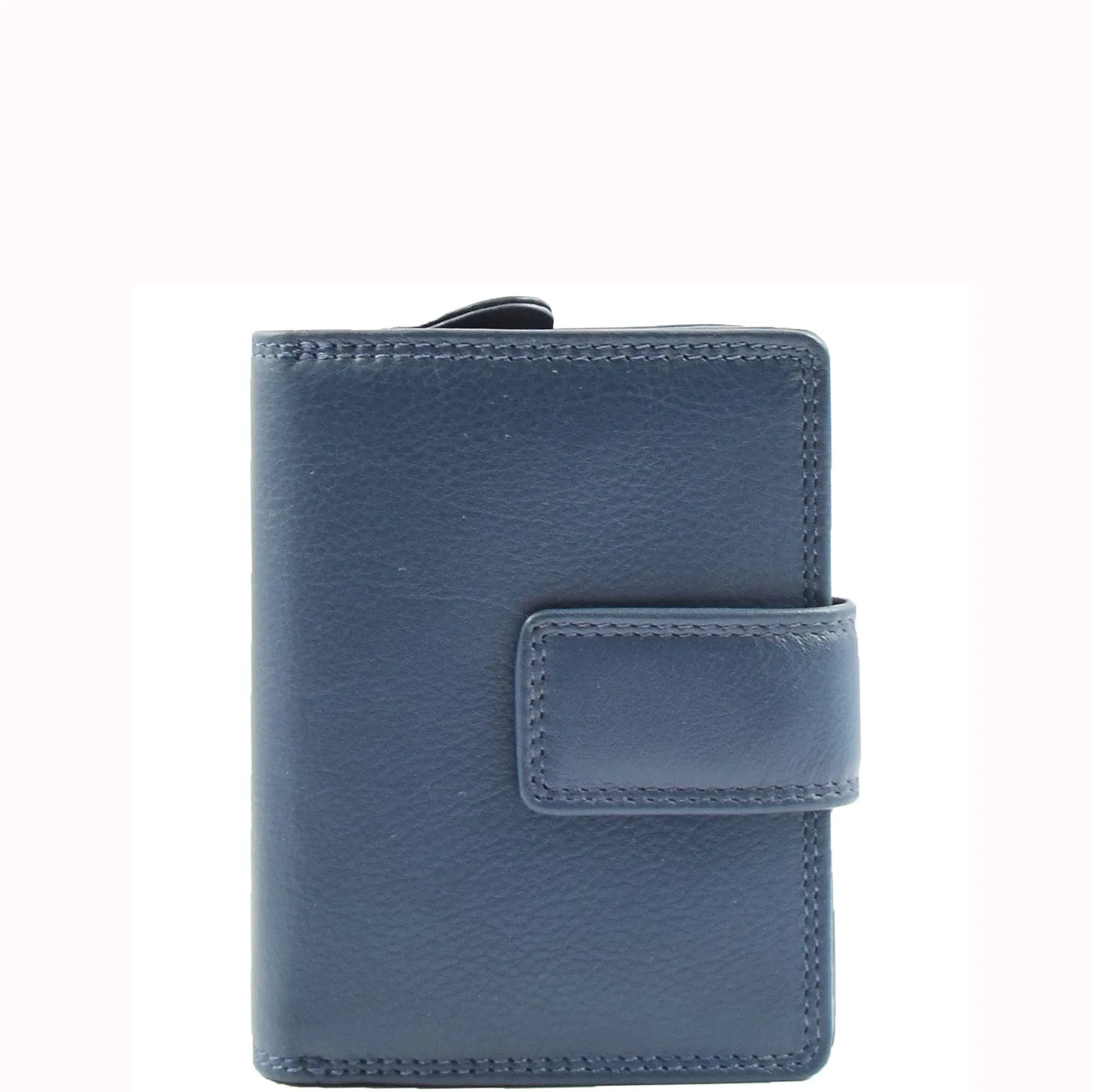 Womens Purse Real Soft Premium Leather Bi Fold HOL1132 Navy